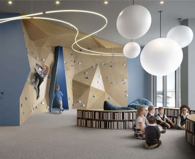 Kids Area with a Climbing Wall