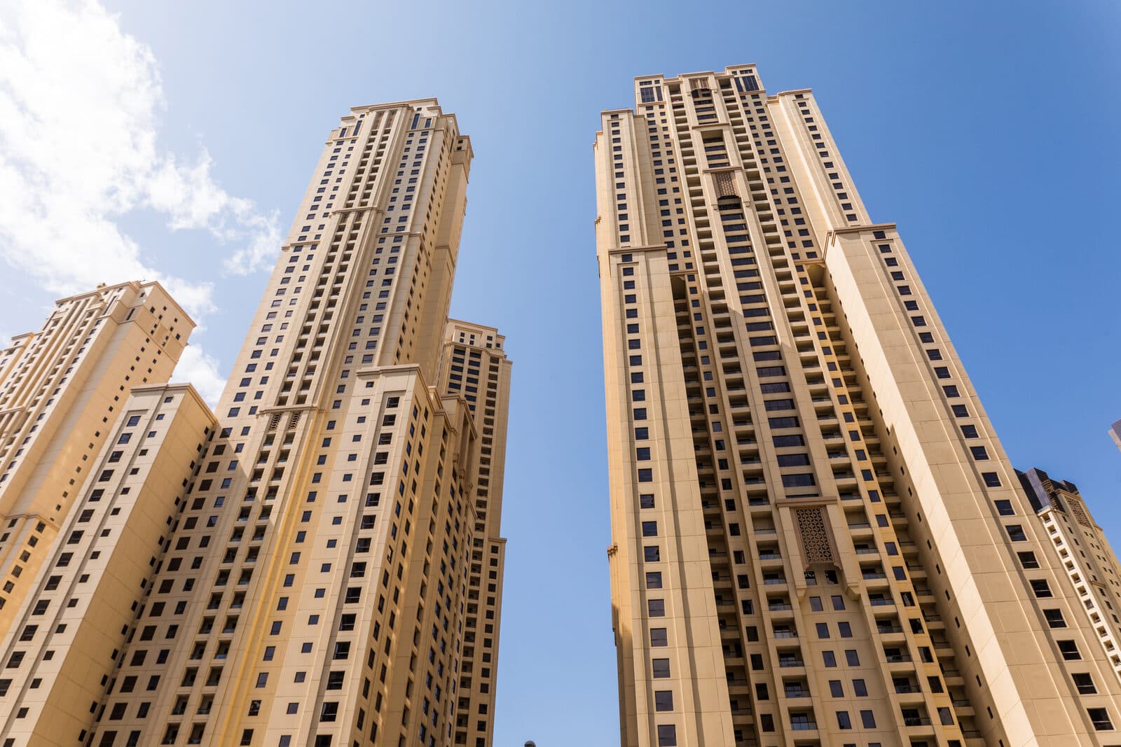 Waterfront apartment towers in Dubai Marina, where tenants now have more buildings to compare