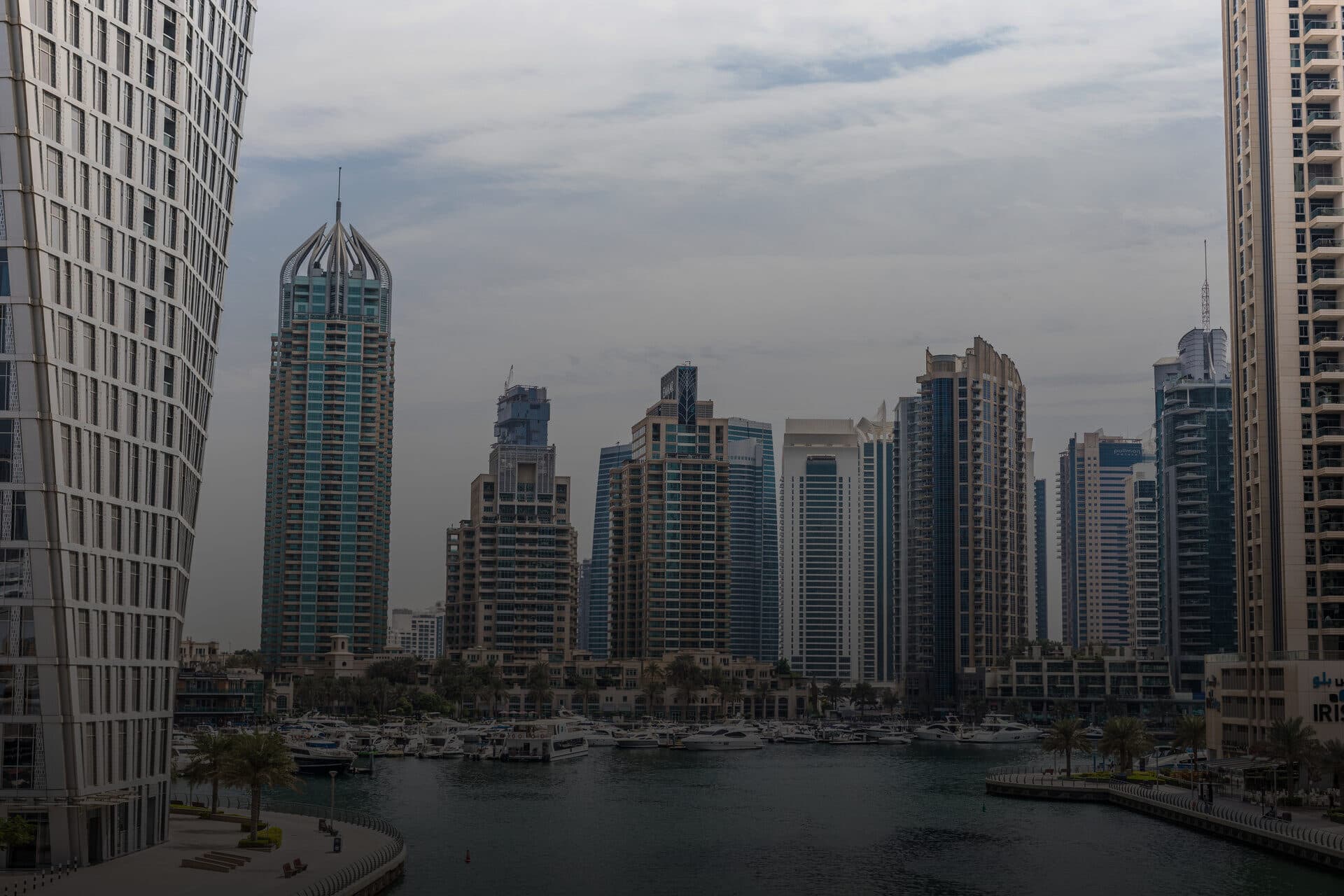 Dubai Marina skyline with waterfront apartment towers, a view of Dubai's rental market